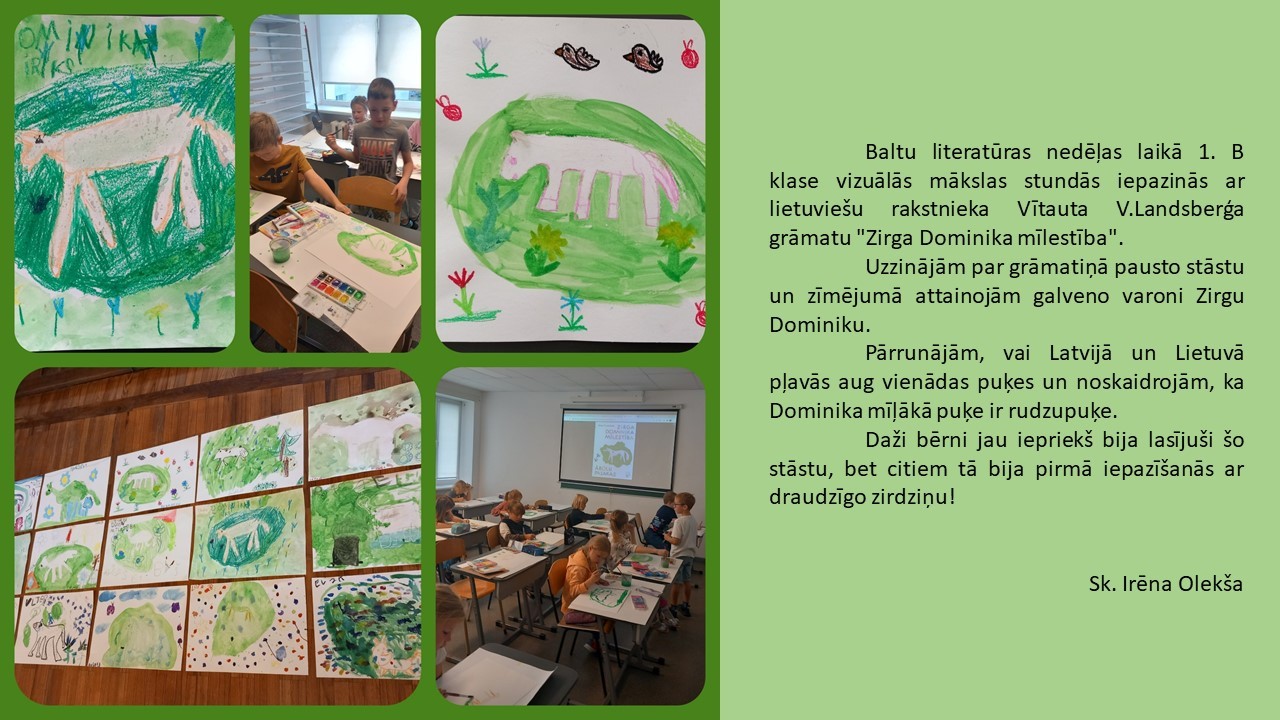1.b kl. zīmē izlasītās grāmatas varoņus