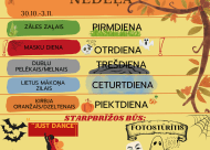 Rudens krāsas sadalītas pa nedēļas dienām