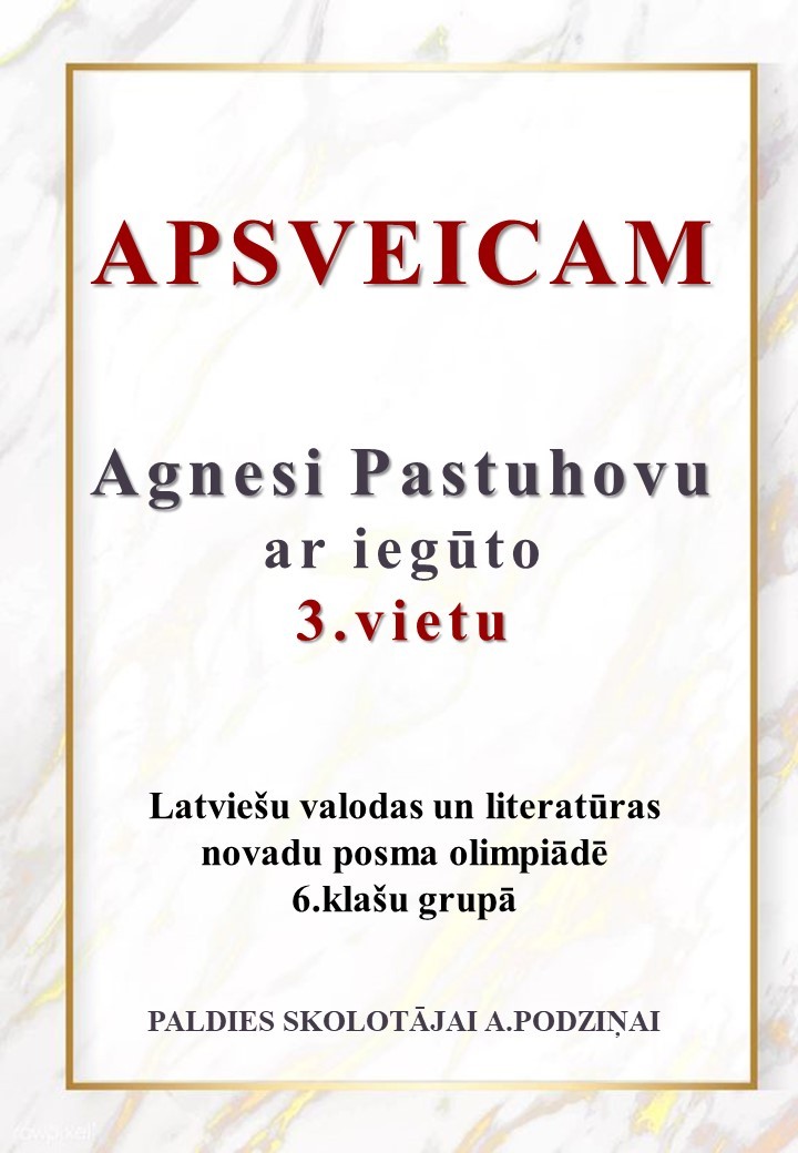 APSVEICAM! 3.vieta