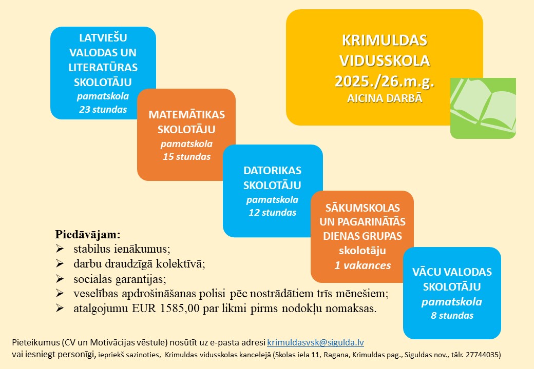 Vakances uzskaitītas