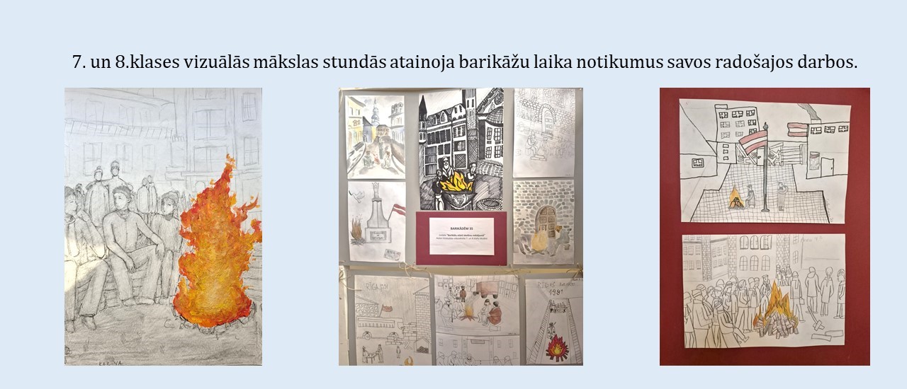 Skolēni pie ugunskura