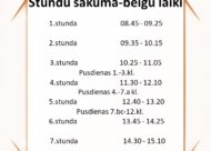 Mācību stundu sākuma-beigu laiki