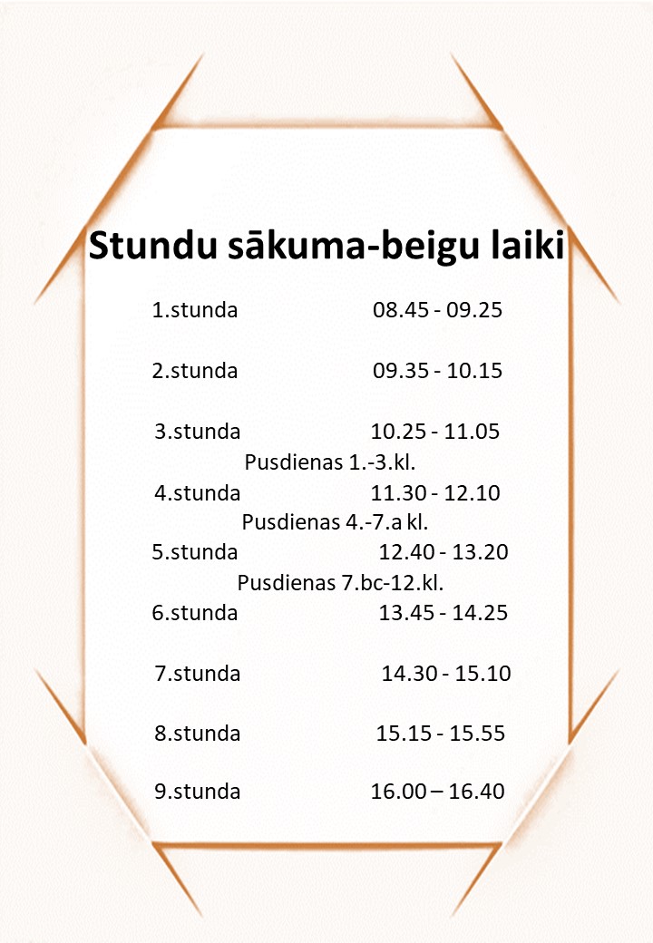 Mācību stundu sākuma-beigu laiki